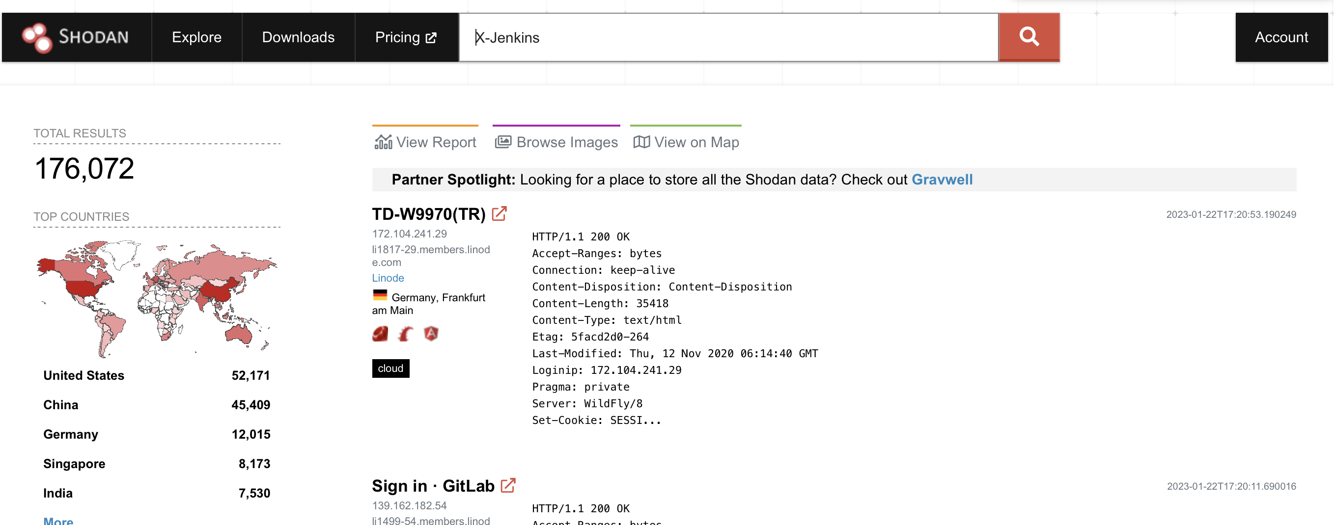 Example Shodan Interface